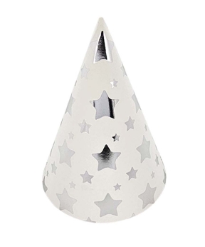 Ковпачки паперові TM Pelican 15сm  "Білі з срібними зірочками"   - 10шт (871816)