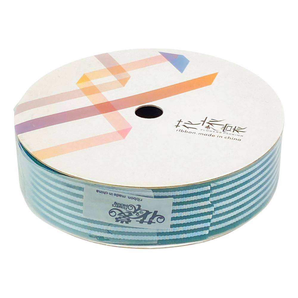 Стрічка декоративна смугаста 28мм х 25м (R.HJSD   green)