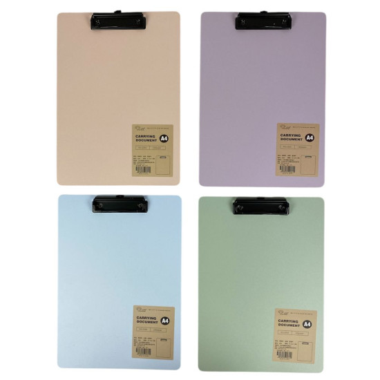 Кліпборд А4, ПВХ,  -4 кольори (2304)