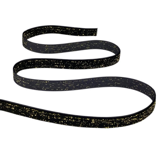 Оксамитова стрічка  блискуча 1,0 см х 50 ярдів Чорний Marill (D16710- C 138)