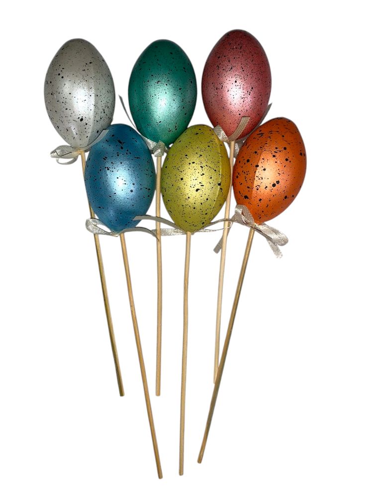 Топпер пасхальные яйца "Красочные" 6 х 4см - 6шт (L00136)