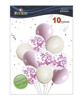 Набір з 10 латексних кульок "Рожева ніжність" вінтажний, Pelican (837414)