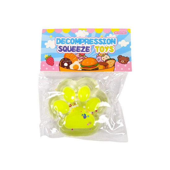 Таба сквіш антистрес  10см Лапка прозора салатна (712201 salad)