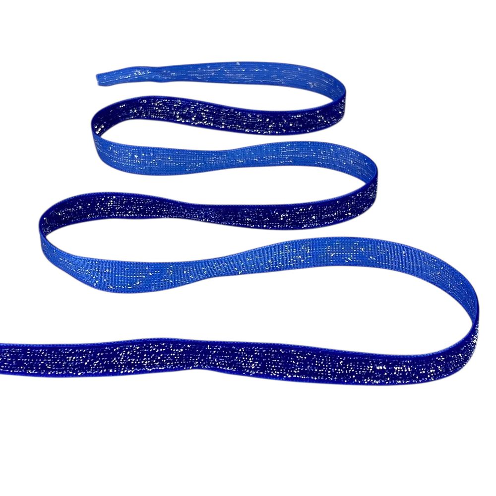 Бархатная лента блестящая 1,0 см х  50 ярдов Синий Marill (D16710- C 127)