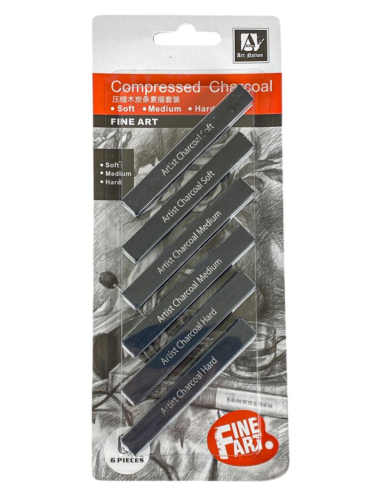 Вугілля деревне Art Nation 6шт м'яке,середнє,тверде (0810CPC)