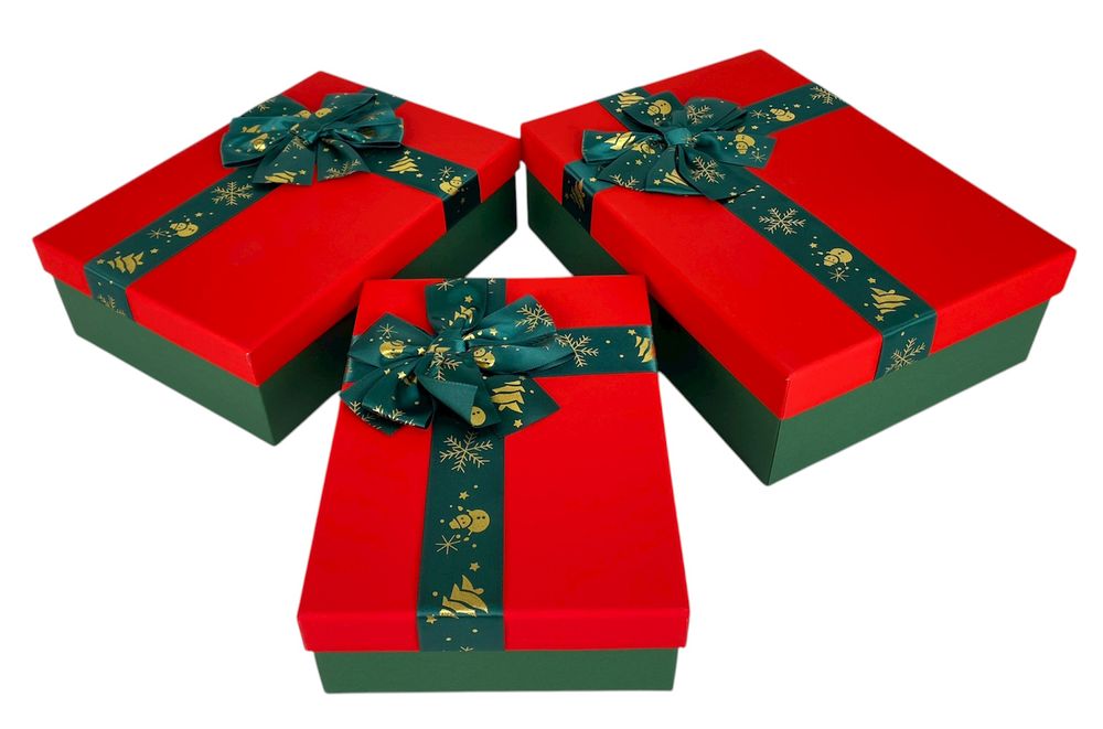 Подарочная новогодняя коробка 29 х 21 х 9см, 3шт/наб (2909-06L)