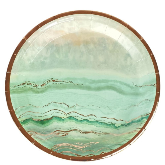 Тарілки  картонні 23см "Мармур з фольгою" 10 штук,  250гр (7319 CP)