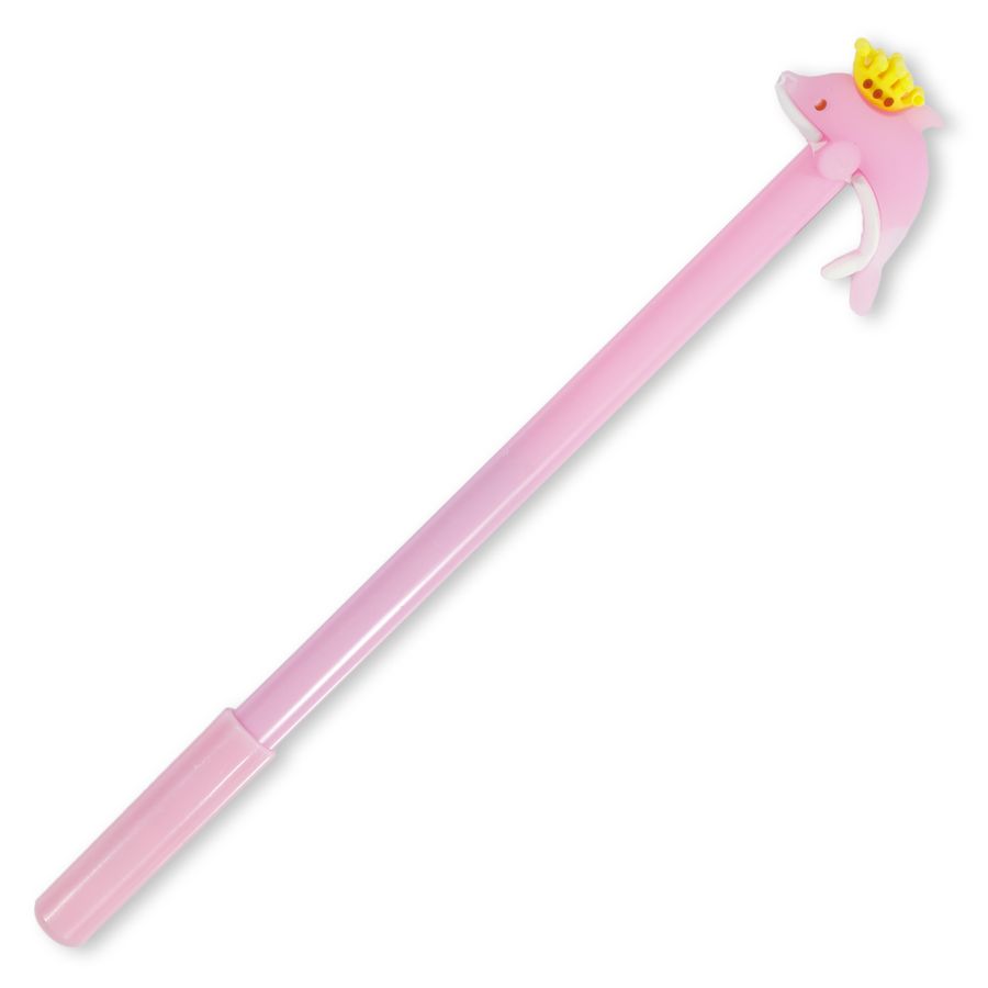 Ручка кулькова дитяча "Дельфін з короною" синя, (BP-072)