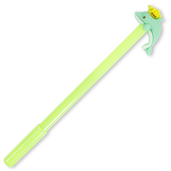 Ручка кулькова дитяча "Дельфін з короною" синя, (BP-072)