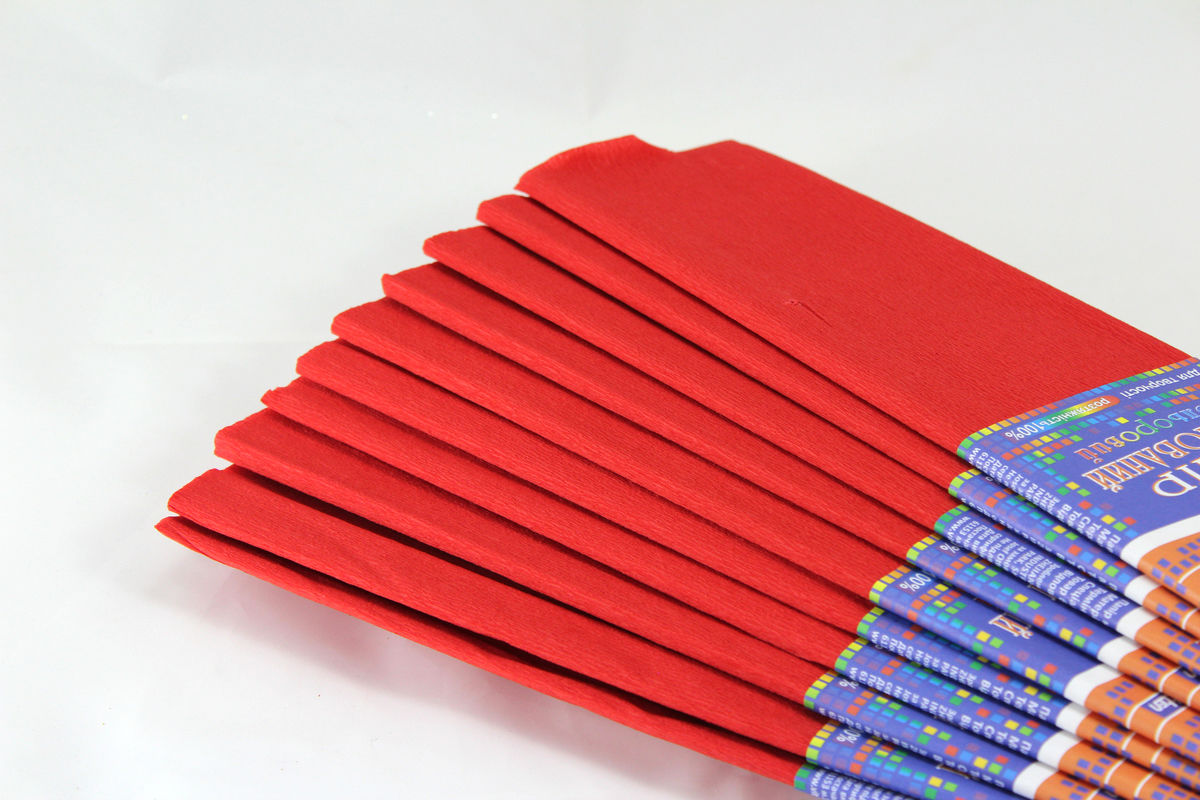 Креп-бумага 35%, 50х200см, 20г/м2 -  красная, KR35-8001 (KR35-8001)