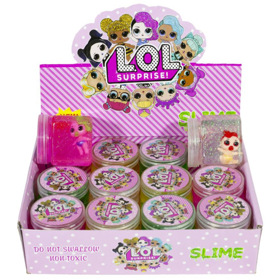 Cлайм з іграшкою "LL" L, 150г, mix, 12шт /уп (2068)