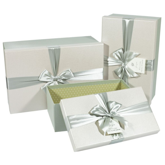Подарункова коробка 09195-31, прямокутна сіра, 32х21х13.5cm/29х18х11.5/26х15х9.5cm   3шт. в наборі (09195-31)