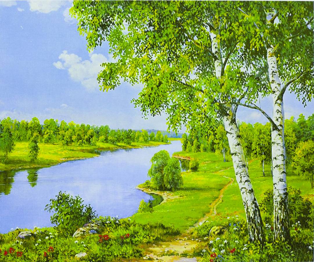 Картина за номерами на дереві "Природа" 40 * 50см, черв., кисті (3119-D)