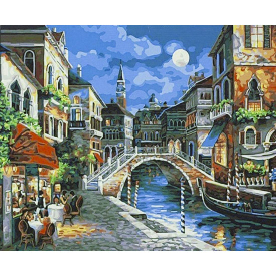 Картина за номерами "Нічне місто" 40 * 50см, крас.-акрил, кисть-3шт. (9426_B)