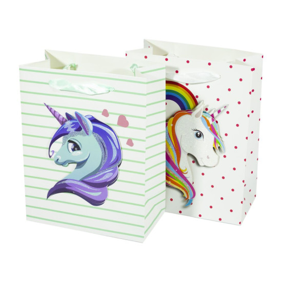 Пакет подарунковий дитячий  7201-S, єдиноріг - 4дизайни, 210g,  23x18x9cm (7201-S)
