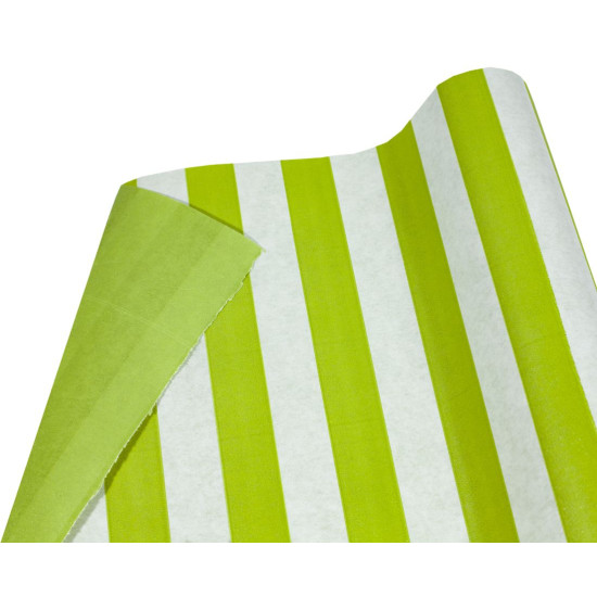 Крафт папір подарунковий двосторонній,  смуга оливкова та біла,  0,7х8м (Пт 853.3)
