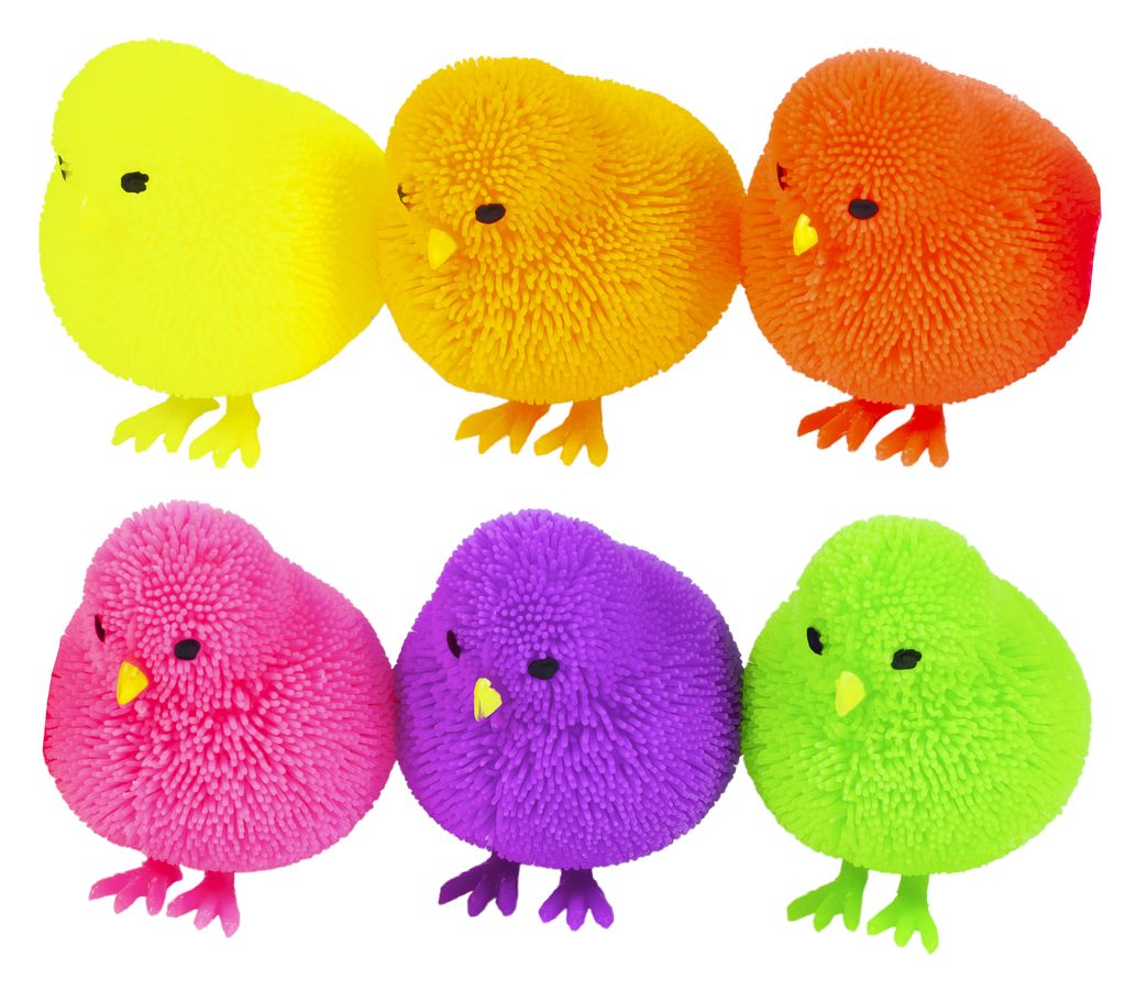 Іграшка-антистрес светящ. "Перната пташка" 9см, 6цв. Unison (974-2)