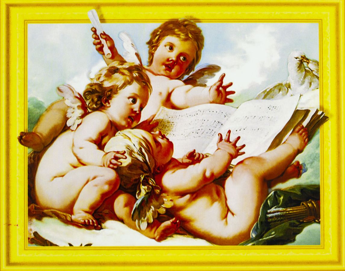 Алмазна мозаїка  3D за номерами 40*50см "Три ангели" карт уп. (Полотно на рамі камені) (029)