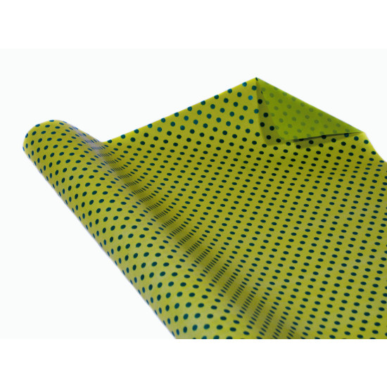 Крафт бумага подарочная двухстор."Горошек +салат."  0,7х8м (Пт 449)