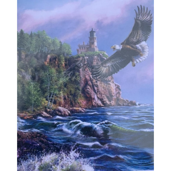 Картина по номерам 30*40см "Орел над морем" OPP (холст на раме краск. кисти. ) Разноцветный Unison (1122EKTL_O)