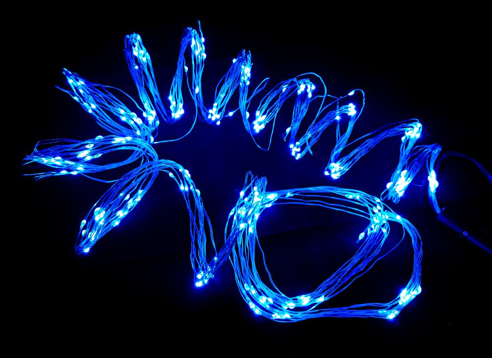 Гірлянда пучок-роса 300LED 10 ліній по 3м, USB статичний режим,  синій Unison (1923-02U)