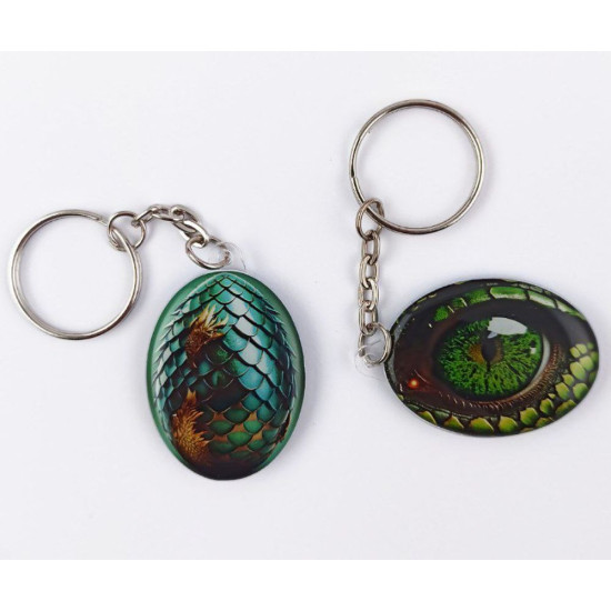 Брелок "Глаз дракона" двусторонний 4х3см Разноцветный Unison (Dk 001)