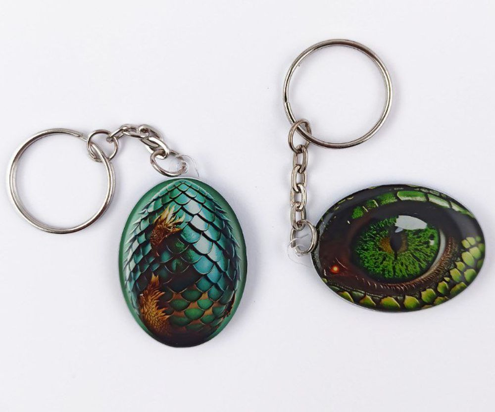 Брелок "Глаз дракона" двусторонний 4х3см Разноцветный Unison (Dk 001)