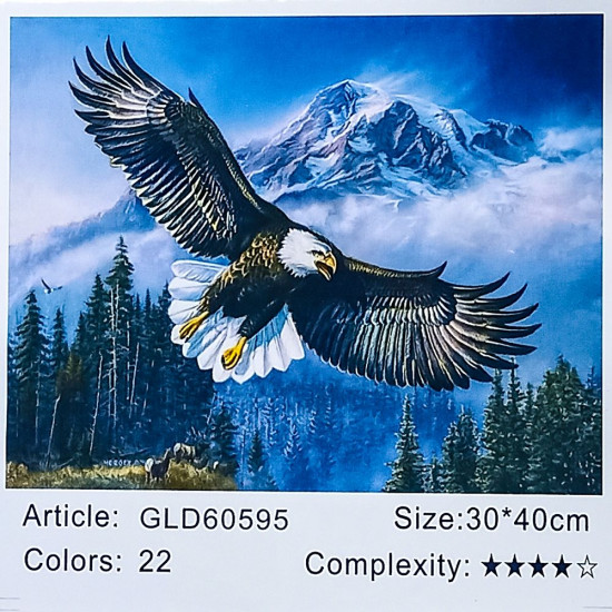 Алмазна мозаїка за номерами 30 х 40см "Орел" (полотно на рамі) Різнокольоровий Unison (60595_B GLD)
