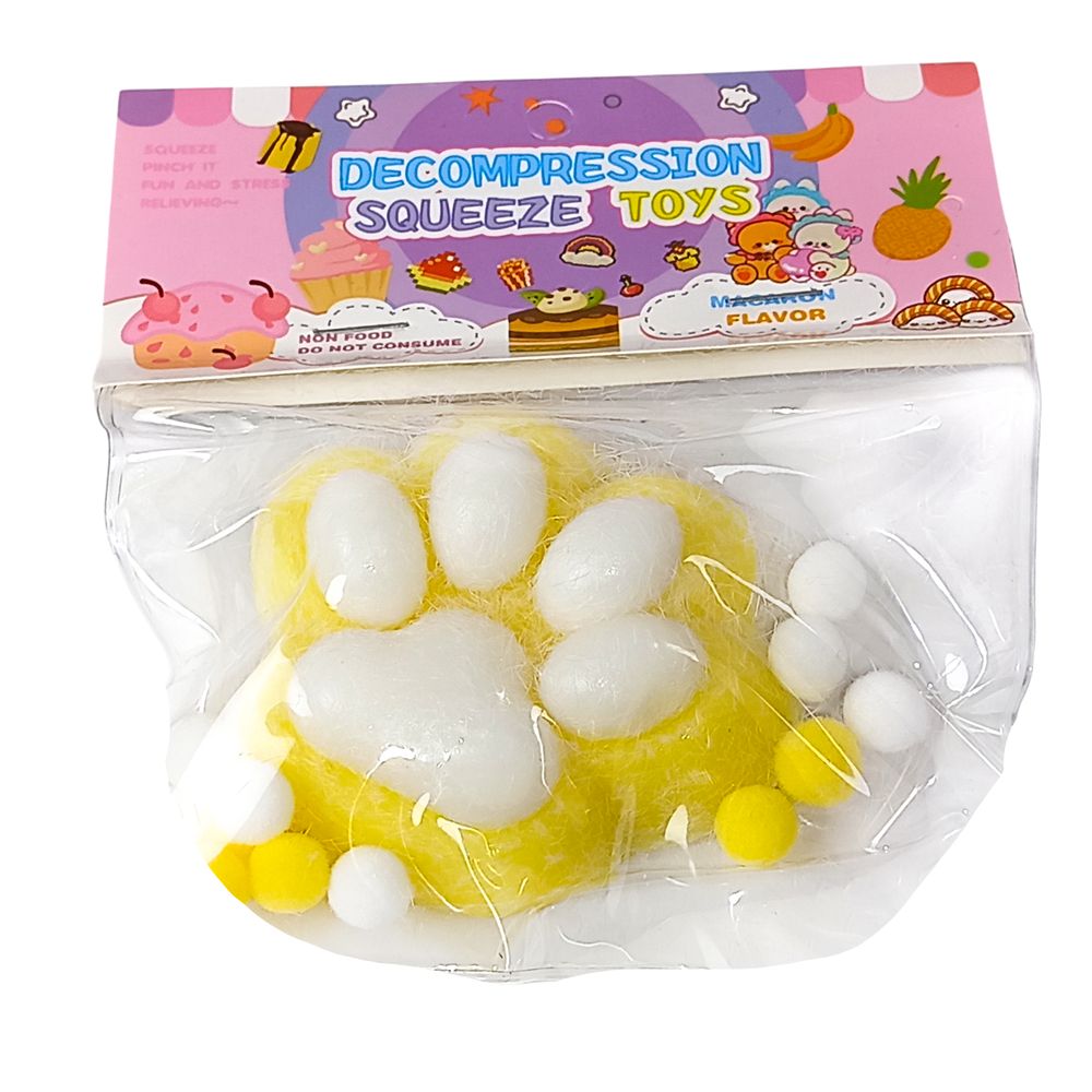 Таба сквіш антистрес  лапка хутряна  жовта (712236 yellow)