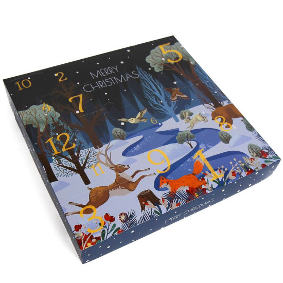 Коробка "Адвент календар" Merry Christmas на 12 комірок 36 х 36 х 5см (AK -1)
