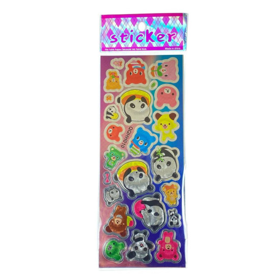 Наліпка пластикова лазерна 7 х 17см "Панди" (QQHH010)