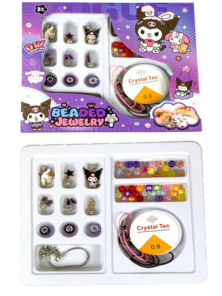 Набір для створення браслетів  "Kuromi" 53 деталей, 24,3 х  21см (601-В-53)