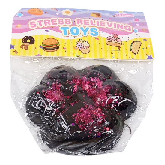 Таба сквиш антистресс  12см Лапка черная (712215 pink)