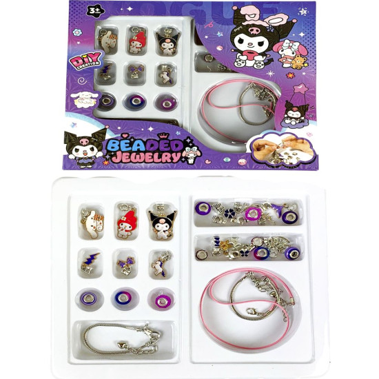 Набір для створення браслетів  "Kuromi" 36 деталей, 24,3 х  21см (601-В-36)