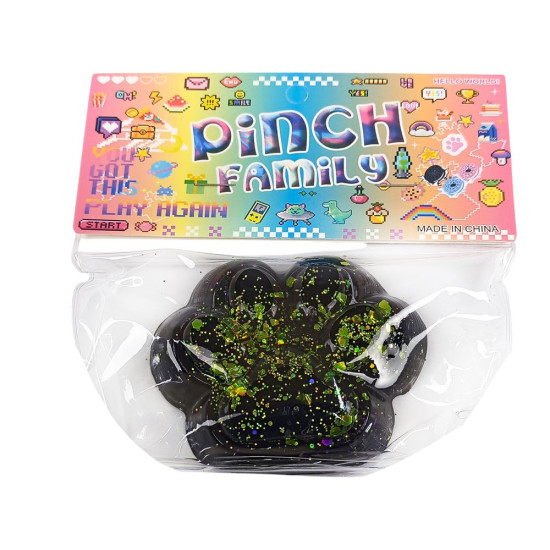 Таба сквіш антистрес  7см Лапка чорна+ зелений (712246  green)