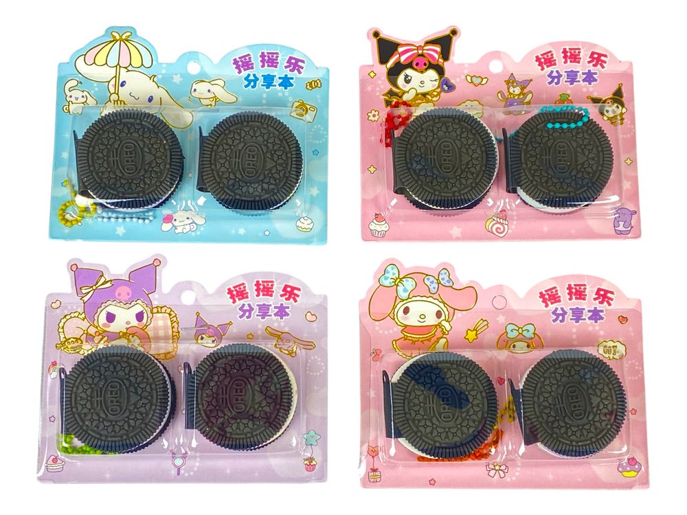 Блокнот 60 аркушів міні арома 2шт, обкладинка силікон "Печиво Oreo" в блістері (1602)