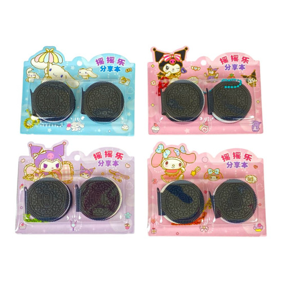 Блокнот 60 аркушів міні арома 2шт, обкладинка силікон "Печиво Oreo" в блістері (1602)
