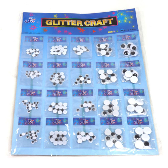 Оченята пластикові, 5 розмірів - 6, 8, 10, 13, 15мм (929446)