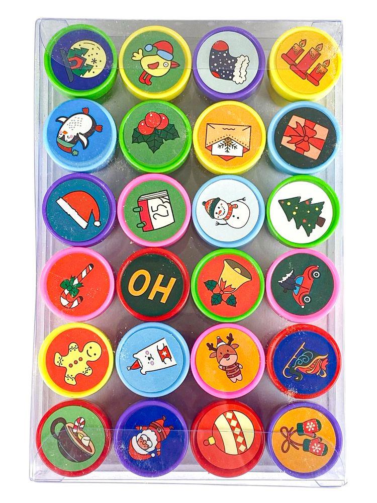 Набор штампов 24шт в пвх коробке, Новогодние (9341)