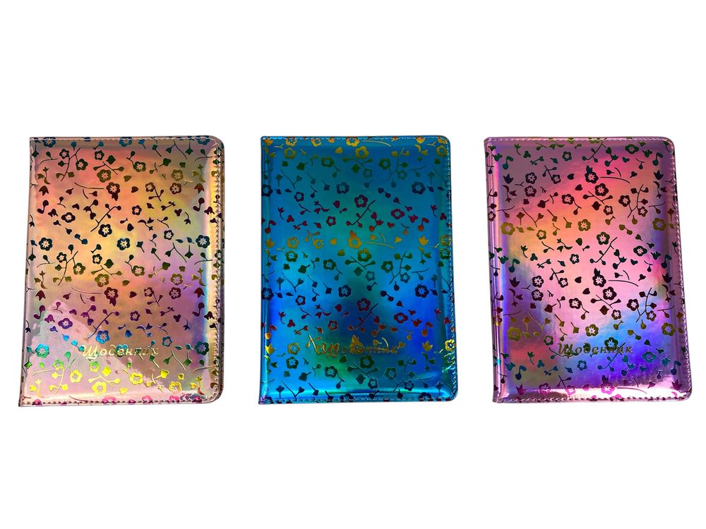 Щоденник шкір/зам 24 х 17,5см "Голограма" Квіти (0025-2)