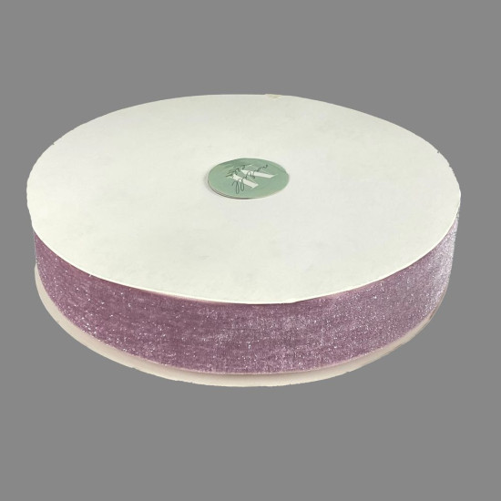 Оксамитова стрічка  блискуча 4,0 см х 30 ярдов Рожевий Marill (D16740- dark powder)