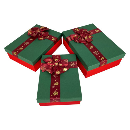 Подарочная новогодняя коробка 29 х 21 х 9см, 3шт/наб (2909-05L)
