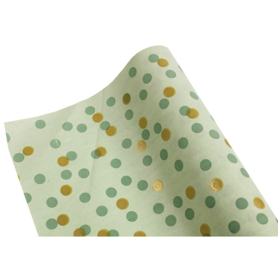 Крафт-папір подарунковий двосторонній, "Горох великий" - бірюза колір; 0,7х8м (Пт 846.1)