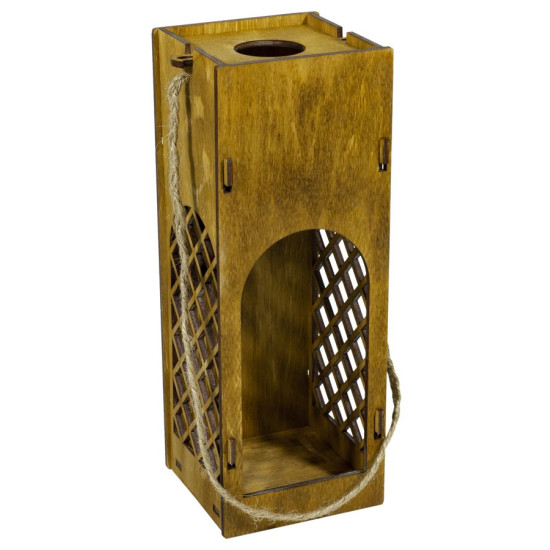 Коробка дерев'яна під пляшку 10х10х28см колiр "каштан" (BWR-B1)