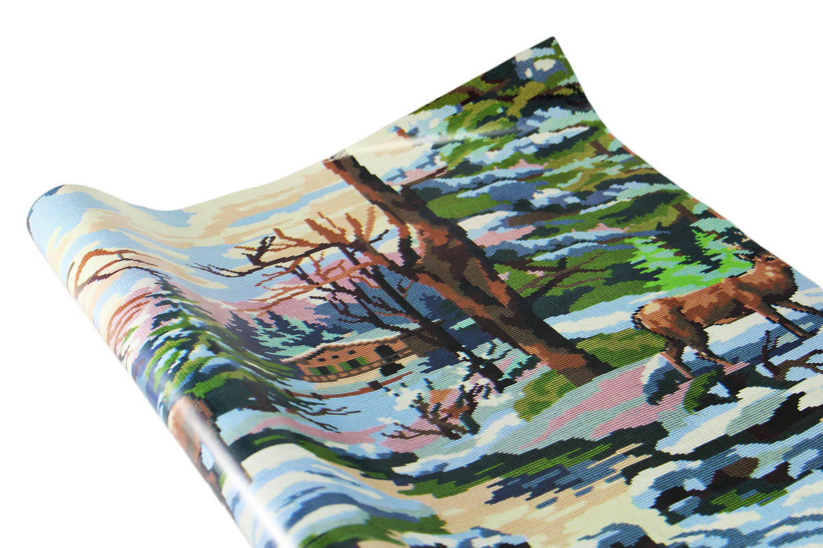 Крафт бумага подарочная   "Гобелен - олени"    0,7х8м (Пт 834)