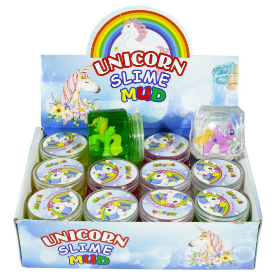 Слайм с игрушкой"Unicorn" 150г mix 12шт/уп., 2069 (2069)