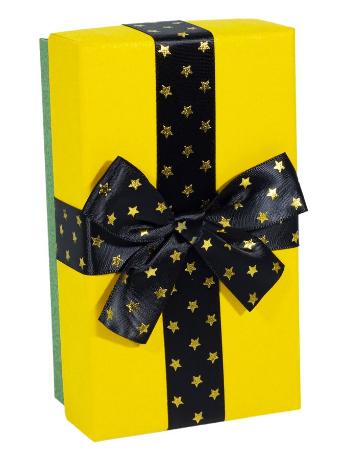 Подарункова коробка CH1-22, прямокутна  гірчиця і зелений 15.5х9х5.8см, 4шт/уп, (CH1-22)