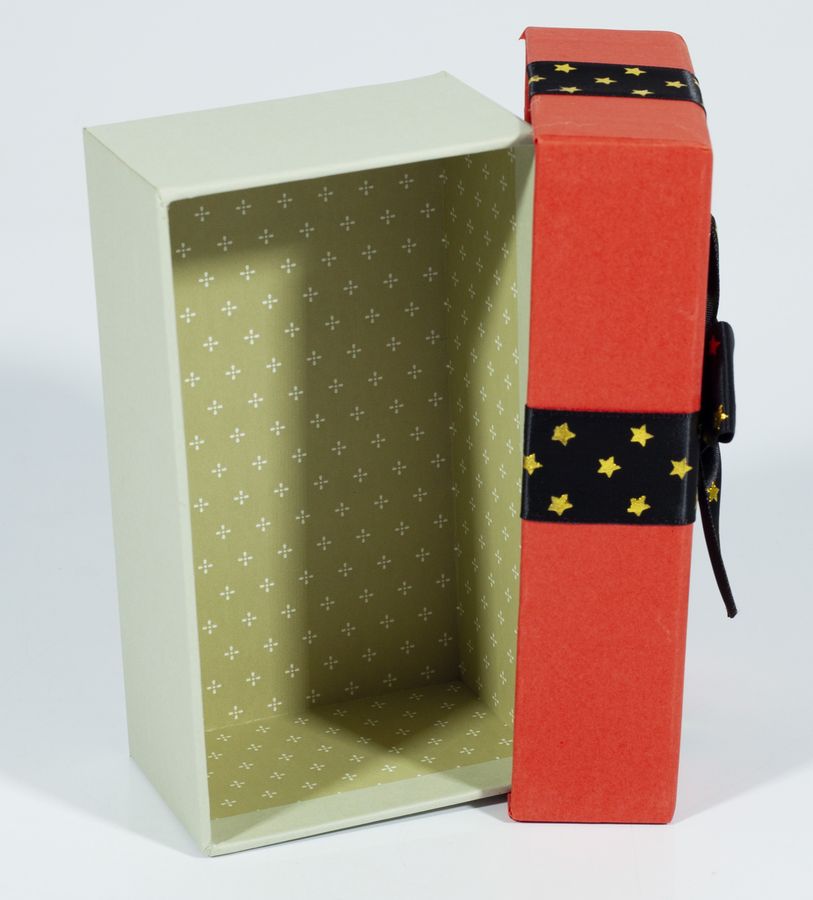 Подарункова коробка CH1-25, прямокутна  червоний та білий 15.5х9х5.8см, 4шт/уп, (CH1-25)