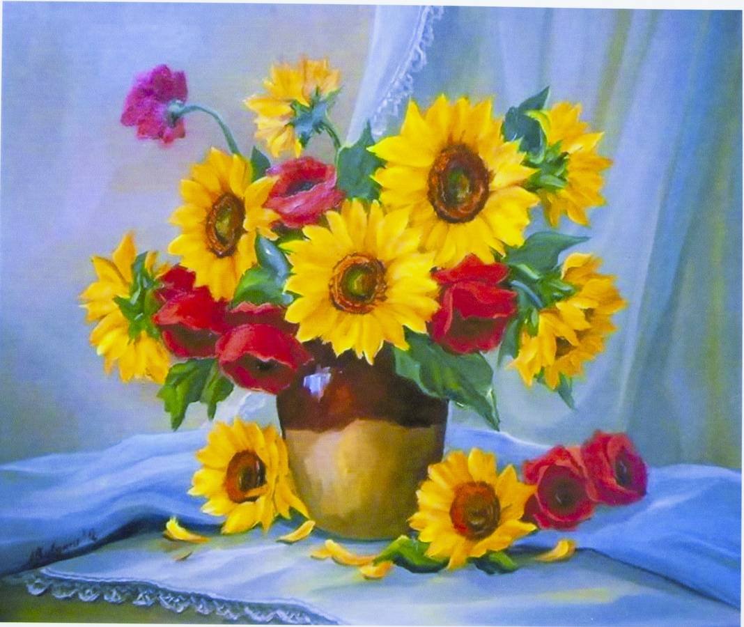 Картина за номерами "Соняшники у вазі" 40 * 50см, крас.-акрил, кисть-3шт. (5135)