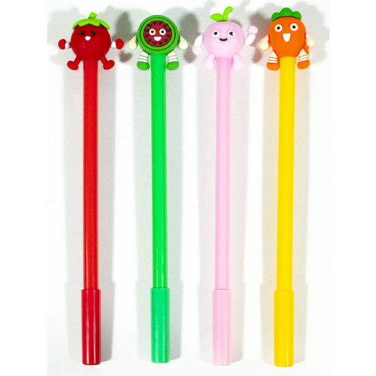 Ручка дитяча з іграшкою "фруктики", mix (0097C)